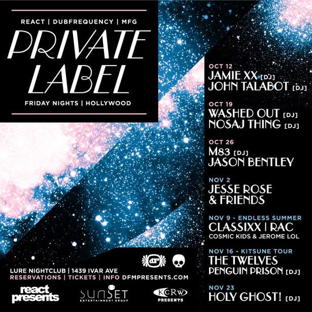 Hey Los Angeles: New Friday Night at Lure—Jamie XX, M83, Jesse Rose & Friends, Classixx, the Twelves, Washed Out, Nosaj Thing & More