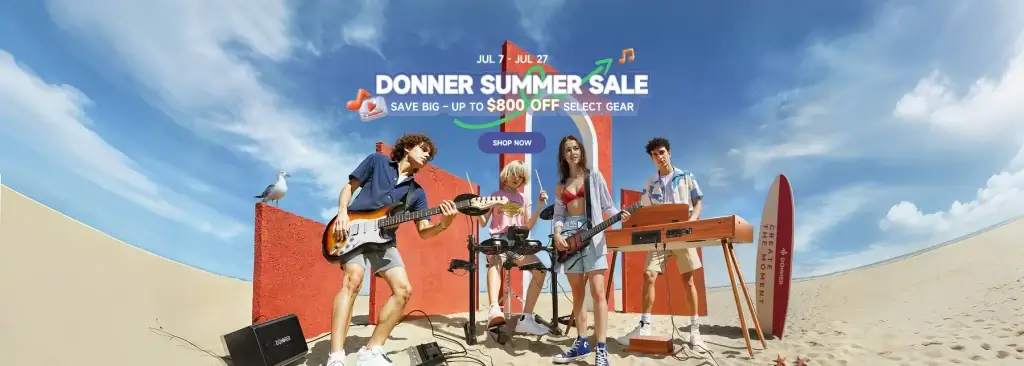 Donner Drops Prime Day Deals for Producers on the Go: HUSH Series Guitars, Digital Pianos, Synths, and More