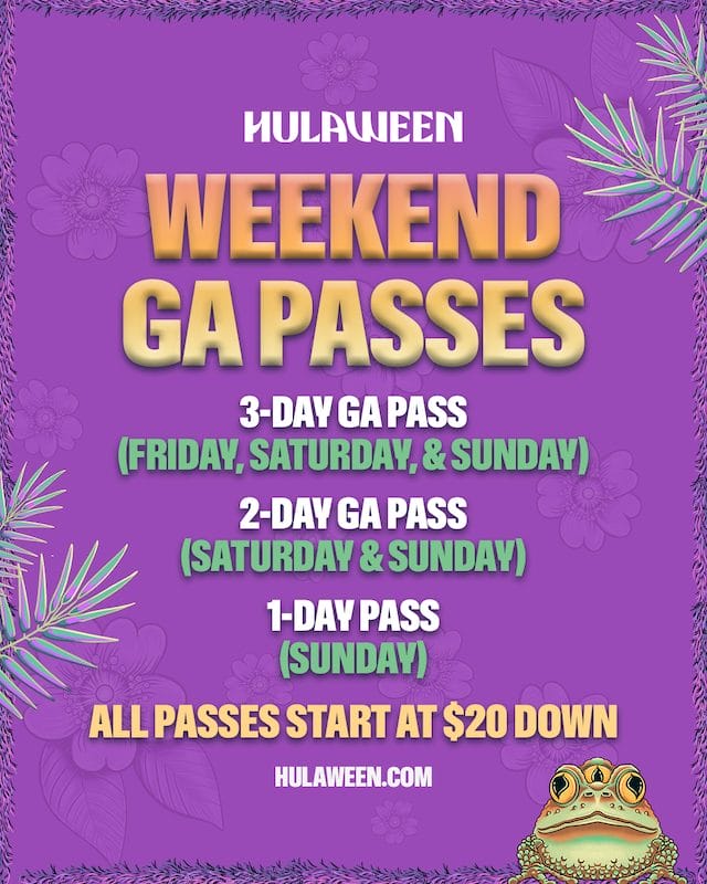 Hulaween 2025, Daily lineup, tickets