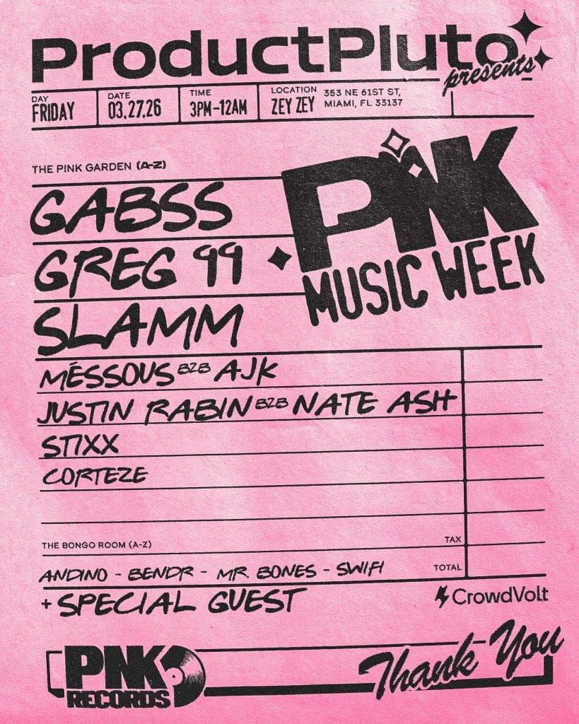 Miami Music Week 2026, PNK Records