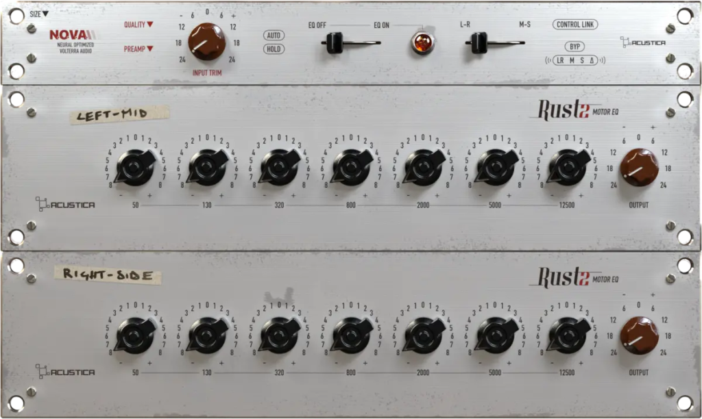 Acustica Audio RUST 2 Adds NOVA Saturation To A Passive EQ Design