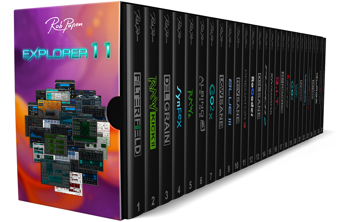 Rob Papen eXplorer-11 Adds RAW-Kick 2 And FilterField To A 36-Plug-In Bundle