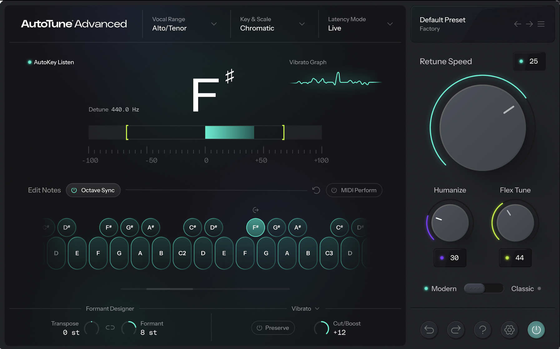AutoTune Advanced Preserves Vibrato Under Pressure