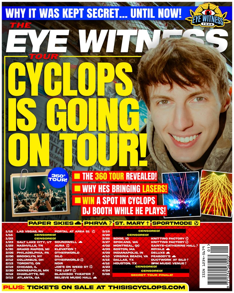 Cyclops, tour, dubstep, bass music, Eye Witness Tour